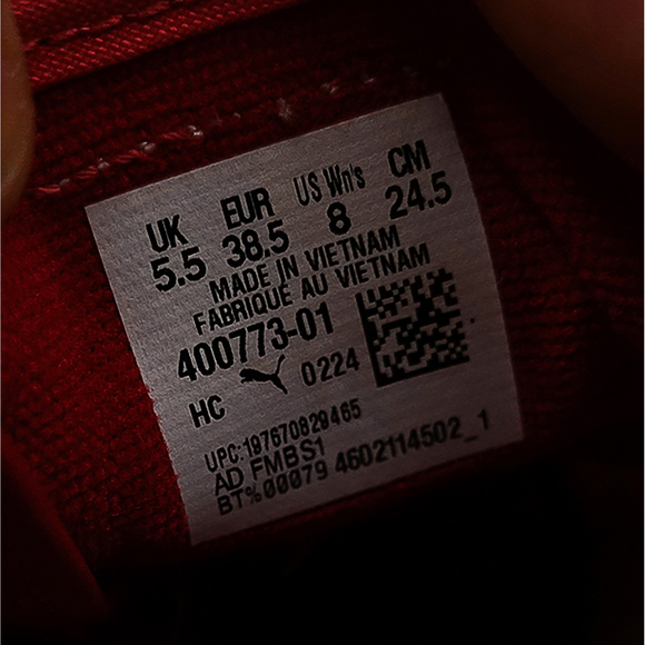 Puma Red White Foam Gum Sole Suede Nylon Easy Rider Vintage Sneakers - 8 - Picture 2 of 11